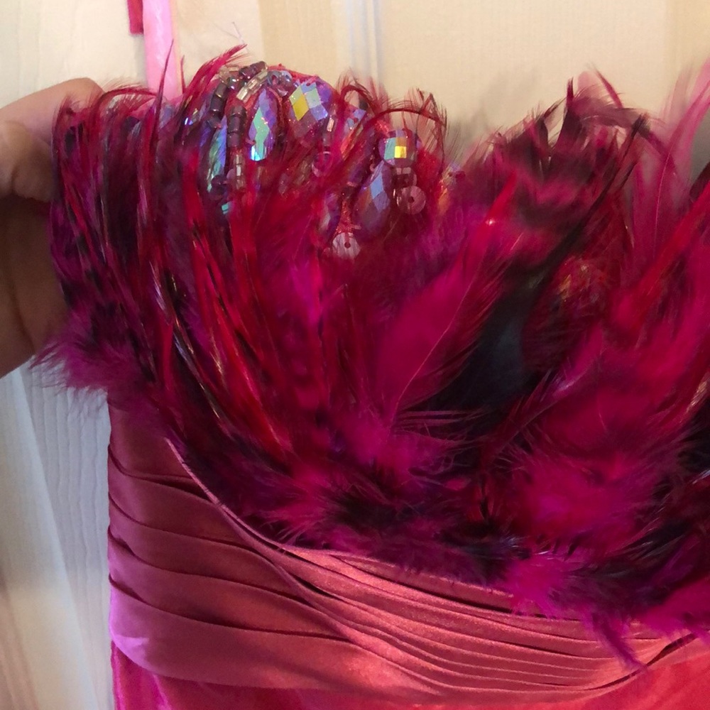 Alexia Designs Feather Prom Dress
